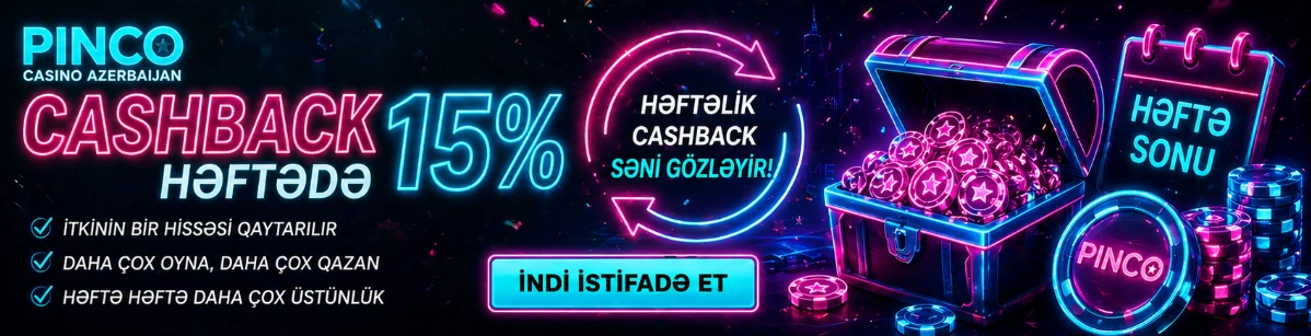 Pinco Casino Azerbaijan cashback promo banner